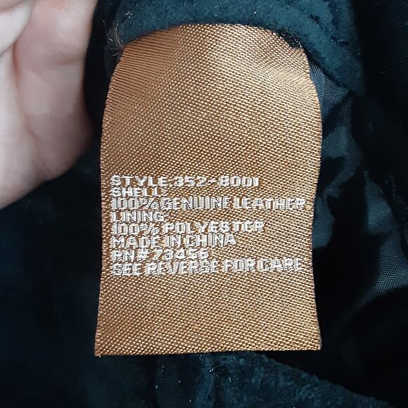 Vintage 90s 100% Leather Black Suede Wide Leg Bootcut Pant Juniors 7/8 Horseback - Picture 7 of 13